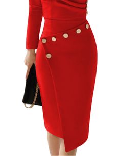 Asymmetric Button Detail Burgundy Ruched Midi Dress Fashion Dresses Classy Beautiful, Black Ruched Midi Dress, Long Sleeve Bodycon Midi Dress, Full Sleeves Dress, Bodycon Dress Online, Midi Pencil Dress, Ruched Midi Dress, Dress Stores Online, Bodycon Midi Dress