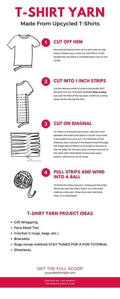 the instructions for how to make t - shirt yarn