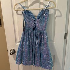 Sequined Blue Party Dress. Brand New With Tags Grey Sparkly Dress, Junior Homecoming Dresses, Ball Skirt, Purple Floral Dress, Blue Party Dress, Blue Party, School Dresses, Sparkly Dress, Girls Party Dress