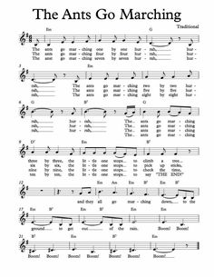 the ants go marching sheet music