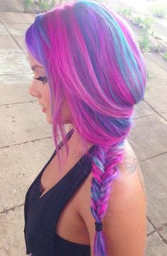 ✝☮✿★ COLORFUL HAIR ✝☯★☮ Cotton Candy Hair, Galaxy Hair, Candy Hair, Funky Hairstyles, Mermaid Hair