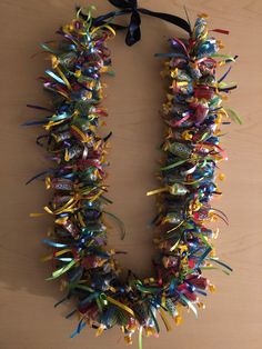 this is a very colorful necklace made out of candy