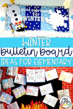 winter bulletin board idea for elementary and middle school students to use in the snow theme