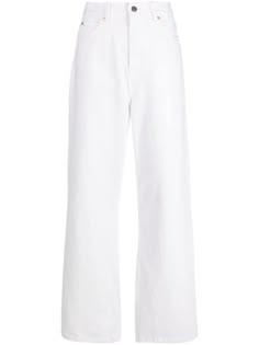 white cotton denim logo patch to the rear low-rise belt loops concealed fly and button fastening classic five pockets straight leg Jeans Png, Nyc Wardrobe, Spring Wishlist, Jeans Patch, Straight Leg Jeans Outfits, Wardrobe Nyc, Low Rise Jean, Timeless Wardrobe Staples, Versace Outfit