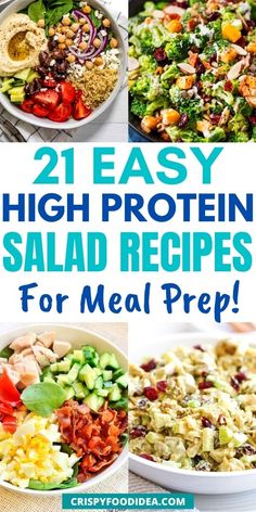 21 easy high protein salad recipes for meal preps and meals to cook in the fridge