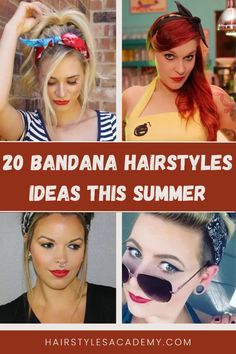 "Elevate your summer style with these 20 bandana hairstyles ideas! From classic retro vibes to modern twists, bandanas add a touch of flair and functionality to any look. Whether you're hitting the beach or exploring the city streets, these hairstyles are perfect for keeping your hair stylishly in place while beating the heat. Discover creative ways to incorporate bandanas into your summer wardrobe and unleash your inner fashionista! #BandanaHairstyles #SummerStyle #FashionInspiration Braids Bandana, Hairstyles With Bandanas, Tousled Ponytail, Pin Curl Updo, Curl Updo, Bumper Bangs, Creative Photo Ideas