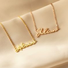 Stylish dainty with a personalized feel, this necklace is a perfect jewelry for everyday and every outfit. ► PERSONALIZED NAME NECKLACE - SCRIPT FONT * Character limits: 9 characters * We don't recommend having all the letters of your name in uppercase with this font. ► HOW TO ORDER & ADD PERSONALIZATION - Select your preferred color and necklace length from the menu.  - Include in the "Add your personalization" box the name for your personalization.  - Add the item to cart and check out. - If you forget leave such note during check out, you can send us a message with your instructions by clicking "Contact Shop Owner" button on the shop home page or "Ask A Question". ► OTHER INFORMATION * Material: High Quality Solid 925 Sterling Silver * Finishing: Silver, Gold or Rose Gold. * All of our Minimalist Customizable Charm Necklaces As Gifts, Elegant Customizable Charm Necklaces For Birthday Gift, Mother's Day Gift Name Necklace With Adjustable Chain, Minimalist Personalized Charm Necklaces For Birthday Gift, Minimalist Personalized Charm Necklace For Birthday, Custom Name Necklace Adjustable For Birthday Gift, Minimalist Name Necklace For Birthday Gift, Adjustable Custom Name Necklace For Birthday, Custom Name Adjustable Necklace For Birthday