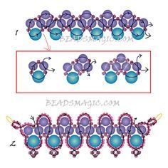 the diagram shows how to make a beaded lace with beads and beads on it