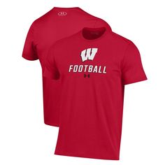 This Under Armour Wisconsin Badgers Football Performance T-Shirt is the perfect way to show support for your favorite school and sport. Made from a comfortable cotton and polyester blend with HeatGear technology, this comfy tee wicks away moisture and proudly displays the Wisconsin Badgers logo. Whether you're cheering on the team at the stadium or just showing your spirit around town, this gear will become an instant favorite in your collection. Badgers Logo, Wisconsin Badgers Football, Badger Football, Wisconsin Badgers Logo, Oregon State Beavers, Nfc East, Seattle Sounders Fc, Oklahoma State Cowboys, Fc Dallas