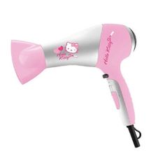 a pink and silver hair dryer with hello kitty on it's side is shown