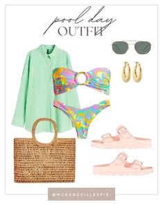 Loving this fun pool party outfit inspiration! Cute bathing suites for summer parties or beach day outfits. What to wear to the beach or pool for women. Outfit Cute, Day Outfits, Cute Bathing Suits, Summer Parties, Cute Summer Outfits