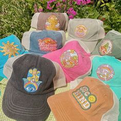 Help spread kindness with our custom baseball - trucker hats!   Choose your favorite patch / inspirational message & hat color.   Hats are a super cute & practical sorta hybrid trucker - baseball cap style!   They are a low profile, unstructured trucker style that mixes a 100% cotton front panel & brim with mesh sides.  Cotton is pigment dyed for a soft, sun faded color while the mesh panels help to keep you cool!  There's an adjustable cotton strap in the back.  Low-profile, 6 panel fit. We are proud supporters of 1% for the Planet 🌎 ☆ ! Support our mother earth (〃▽〃) Patches feature iron-on backing & ship with instructions. ♥ All patches are designed by us & feature Kindness is Magic illustrations.   ♥ We apply patches to hats using a professional heat press. ♥ Hats are from Adams - low Fun Hats With Embroidered Logo One Size, Fun Hats With Embroidered Logo, Fun Embroidered Logo Hat One Size, Fun Embroidered Trucker Baseball Cap, Fun Embroidered Trucker Hat Baseball Cap, Customizable Cotton Trucker Hat One Size, Customizable Cotton Trucker Hat, Fun Embroidered Trucker Hat, Adjustable Trucker Hat With Embroidered Patch