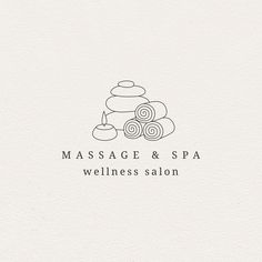 the logo for massage and spa, which is designed to look like a stack of stones