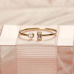 Baguette Diamond Cuff Ring Open Diamond Ring Dainty 14K Gold - Etsy Open Diamond Ring, Diamond Cuff Ring, Dimond Ring, Small Diamond Rings, Baguette Engagement Ring, Dainty Diamond Ring, Summer Rings, Baguette Diamond Rings, Diamond Stacking Rings