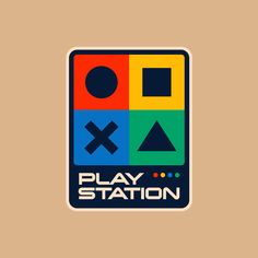 the logo for play station, which is designed to look like a square and rectangle shape