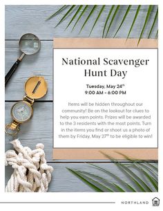 Celebrate #NationalScavengerHuntDay by finding hidden items throughout the community. You could win fabulous prizes! #WeLoveOurResidents #LoveWhereYouLIve #Community #ResidentEvents #Austin #ApartmentLiving #GreatHills #AustinApartments Scavenger Hunt, Cluse Watch, The Community, Wood Watch, Austin, Turn Ons