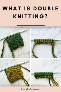 four pictures showing how to crochet with the words, what is double knitting?