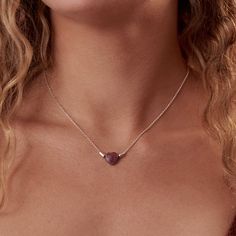 A simple yet beautiful protection necklace to wear every day. Ideal to gift it to the one you love and to yourself of course ➽DESCRIPTION A heart-shaped Rhodonite gemstone is attached to a sterling silver rolo chain. The rhodonite has a really sweet dark pink color with grey-blackish spots The chain is decorated with barrel sterling silver beads on each side of the heart. The necklace ends with a spring-ring clasp ➽SIZE Total necklace length please choose from the drop-down menu 40cm (15.7'') 45 Sterling Silver Heart Pendant Jewelry Gift, Heart-shaped Sterling Silver Gemstone Necklace, Sterling Silver Heart-shaped Gemstone Necklace, Dainty Gemstone Heart Necklace, Minimalist Sterling Silver Jewelry With Heart Beads, Spiritual Sterling Silver Necklaces With Heart Pendant, Everyday Gemstone Heart Pendant Necklace, Heart-shaped Jewelry With Sterling Silver Clasp Gift, Minimalist Gemstone Necklace For Valentine's Day