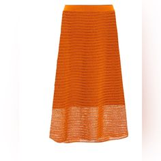 Easy Slip-On Skirt. Woven From Cotton Cord, This Crochet Skirt Is Effortless And Feminine. Its Half-Lined Silhouette Features A Peek Of Skin At The Knee With A Slight Flare At The Hem. Elastic Waistband. 80% Cotton, 20% Polyamide. Hand Wash Cold. Lay Flat To Dry And Warm Iron If Needed. Or Dry Clean. Fabric Imported From Italy. It Is Soft And Elegant. Brand New! I Removed The Tag But Never Had The Chance To Use It. Although It Is Xxs It Runs Larger. I’m Usually A S/M Size And It Fits Me Perfectl Spring Knit Skirt With Pointelle Details, Stretch Knit Skirt For Summer, Summer Stretch Knit Skirt, Spring Pointelle Knit Skirt, Chic Pointelle Knit Spring Skirt, Chic Spring Pointelle Knit Skirt, Chic Pointelle Knit Skirt For Spring, Summer Pointelle Knit Bottoms, Spring Knit Midi Skirt