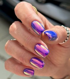 Chrome Nail Designs, Purple Chrome Nails, Pink Chrome Nails, Chrome Nails Designs, Pink Ombre Nails, Pink Manicure, Latest Nail Trends, Unicorn Nails, Chrome Nail