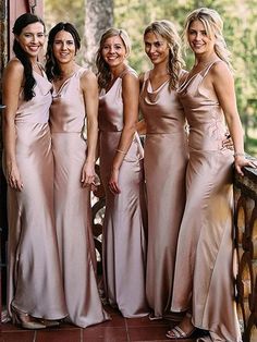 the bridesmaids are posing for a photo together