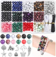 473Pcs Jewelry Making Kit Crystal Stone Bracelet Natural Stone Healing Beads Bead Bracelet Making, Crystal Stone Bracelet, Chakra Beads Bracelet, Healing Beads, Bead Bra, Stones For Jewelry, Bracelet Making Kit, Chakra Beads, Stones For Jewelry Making