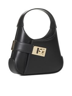 Shoulder Bag from FerragamoComposition: ->calf Leather, 100% | Ferragamo Women's Shoulder Bag in Black | SS24 Classic Calf Leather Shoulder Bag With Handles, Elegant Coated Canvas Box Bag For Shopping, High-end Coated Canvas Evening Bags, Elegant Coated Canvas Shoulder Box Bag, Elegant Coated Canvas Box Shoulder Bag, Classic Saffiano Leather Shoulder Bag With Handles, Elegant Leather Satchel With Handles, Elegant Coated Canvas Box Bag For Travel, Saffiano Leather Satchel Bag With Handles