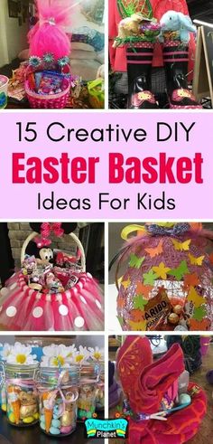 an assortment of easter baskets with the words 15 creative diy easter basket ideas for kids