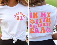 two pictures of the same woman's birthday t - shirt