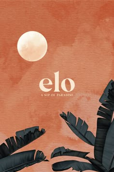 an orange and black poster with the word elo on it's back ground