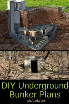 Underground Homes Plans How To Build, How To Build A Bunker, Diy Bunker Underground Shelter, Prepper Bunker, Underground Bunker Plans, Building Underground, Bunker Ideas, Luxury Bunkers