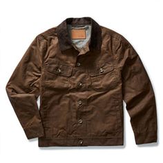 Brown Utility Jacket For Outdoor Work In Fall, Rugged Cotton Outerwear For Hunting, Rugged Cotton Hunting Outerwear, Rugged Utility Jacket With Button Closure For Outdoor, Fall Utility Jacket With Patch Pockets For Outdoor Work, Brown Fall Utility Jacket For Hunting, Brown Utility Jacket With Button Closure For Outdoor, Brown Waxed Cotton Outerwear, Outdoor Brown Utility Jacket With Button Closure