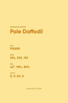 an orange and yellow poster with the words pale daffodil