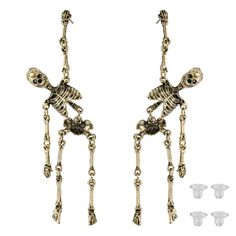 PRICES MAY VARY. Package Contents: You will get a pair of Halloween skull earrings and 4 ear plugs. The unique design can meet your daily decoration needs and use needs, making your dress more personalized. Please note that this product is only suitable for people aged 13 and above. Good Design: Our Halloween earrings adopt human skeleton design, which increases the horror of Halloween and creates a more festive atmosphere. They are an indispensable tool for Halloween. Wide Application: Our pend Halloween Accessories Jewelry, Jewelry For Girls, Skeleton Earrings, Skeleton Design, Human Skeleton, Quirky Earrings, Earrings Halloween, Skull Pendant, Skull Earrings