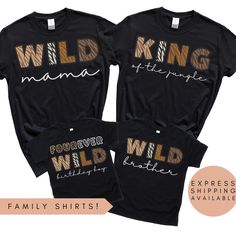 Perfect Fourever Wild Birthday Shirt for your kid and for the whole Wild Family! Give these as 4th Birthday Shirt Gifts so that you all can proudly show off your new Matching Fourever Wild Shirts! 📱HOW TO ORDER * Type the personalized text in the personalization box. (If the personalization box is not available, design is not changeable) * Choose the color and the size for your shirt.  * Then press add to cart. * Proceed to checkout (put any additional information in the "Note to YourCurative"H Fourever Wild Birthday, Fourever Wild, Four Ever Wild Birthday, Four Ever Wild, Wild Birthday Party, 2nd Birthday Shirt, Family Birthday Shirts, Safari Shirt, 1st Birthday Shirts