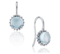 Win admiration with these expertly crafted earrings that showcase prominent gems within intricate beaded settings that recall spring flowers. From House of Frosted. Elegant Round Sterling Silver Beaded Earrings, Elegant Round Beaded Earrings With Natural Stones, Elegant Silver Flower Earrings With Gemstone, Elegant Beaded Earrings With Natural Stones For Gift, Elegant Round Beaded Crystal Earrings, Elegant Beaded Round Crystal Earrings, Sterling Silver Blue Earrings With Faceted Beads, Blue Glass Earrings With Round Beads, Faceted Aquamarine Round Beads Jewelry