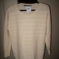 Ralph Lauren Sport Women's Horizontal Cable Knit Sweater In Ivory/Ecs Cream, 90% Wool/10% Rabbit Hair Blend, Size M Medium -- However It Runs Large -- Measures Approximately 23" From Armpit To Armpit And 28" From Shoulder To Hem. This Sweater Is Brand New/Nwt, Though I Accidentally Cut The Little Plastic String That Attaches The Tag To The Sweater. Cream Cable Knit Sweater For Spring, Ralph Lauren Long Sleeve Cable Knit Sweater, Ralph Lauren Long Sleeve Sweater For Spring, Ralph Lauren Long Sleeve Spring Sweater, White Ralph Lauren Sweater For Fall, Ralph Lauren Long Sleeve Knitted Sweater, Ralph Lauren White Sweater For Fall, Ralph Lauren Casual Spring Sweater, Winter White Ralph Lauren Tops