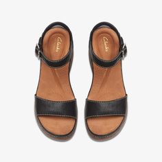 WOMENS Kassanda Lily Black Leather Wedges | Clarks US Shoe Care Kit, Desert Boot, Cool Summer Outfits, Black Leather Wedges, Leather Wedges, Chanel Shoes, Shoe Care, Wedge Heels, Warm Weather