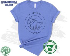 8 unique colors* for Unisex sizes, fits perfectly men & women. KIDS SHIRTS are available in 5 matching colors* (White, Athletic Heather, Natural, Columbia Blue & Pink). Professionally printed with eco-friendly inks on super soft, high quality, cotton shirts with an amazing look and soft hand feel. Print made in the USA. ✦ THE FIT ✦ These are unisex sizing, so be sure to check the measurement chart in the pictures. Shirts run true to size for a unisex, retail fit. Ladies may want to order Adventure Gifts, Hiking Shirt, Adventure Shirt, Camping Glamping, Family Tees, Outdoor Shirt, Hiking Shirts, Star Wars Shirts, Matching Colors