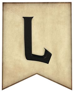 the letter j is made up of black letters on parchment paper with a brown border