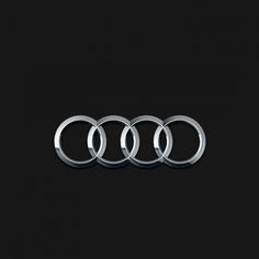 an audi logo is shown on a black background in this image there are three rings