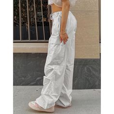 White High Waist Straight Leg Pants with Tie Straight Leg Pants, Bottoms Pants, Leg Pants, High Waist, Straight Leg, High Waisted, Pants, White, Trousers