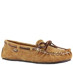 Classic comfort for cruising around the house or around town, these Lamo slip-on Sabrina moccasins make the perfect addition to anyone's casual collection. From Lamo. Moccasins, Leather And Lace, Boat Shoes, Baby Blue, Suede Leather, Slip On, Leather