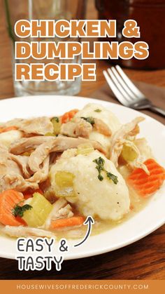 easy chicken and dumplings recipe Chicken And Dumplings Soup, Dumplings Homemade, Ruths Chris, Slow Cooker Chicken Dumplings, Easy Chicken And Dumplings Recipe, Dumplings Soup