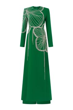 Elevate your style with our Ao Dai. Crafted from luxurious velvet and satin, this elegant garment exudes sophistication. Its sheath silhouette flatters your figure while the floor-length design adds a touch of drama. Perfect for any special occasion, this piece is a true expression of luxury. Length: 150cm (Ao Dai), 110cm (Pants) Crystal Outfit, Beaded Clothes, Latest Traditional Dresses, Latest Maxi Dresses, Floral Frocks, Frock Fashion, Flowy Maxi Skirts, Frock For Women, Mean Blvd