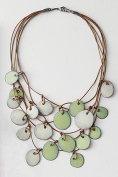 Enamel Necklace - This stylish necklace from artist Jennifer Bauser is crafted from enamel and features an eye-catching, organic design and hue. Adjustable 16-20L, it closes with a lobster clasp. Silver Clay, Enamel Necklaces, Artful Home, Stylish Necklace, Organic Design, Copper Necklace, Clay Jewelry, Jewelry Inspiration, Lobster Clasp