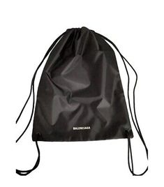 Balenciaga Drawstring Nylon Logo Backpack  | eBay School Backpack With Drawstring In Nylon, Nylon Gym Backpack With Drawstring, School Bag With Drawstring In Nylon, Nylon Drawstring Travel Bag, Nylon Drawstring Bag For Travel With Functional Drawstring, Travel Nylon Drawstring Bag With Functional Drawstring, Nylon Gym Backpack, Sports Nylon Bag With Adjustable Straps, Nylon Backpack With Functional Drawstring