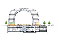 an architectural drawing of the entrance to a building