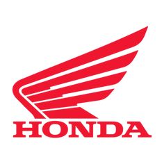 the honda logo is shown in red and black on a white background with checkered squares