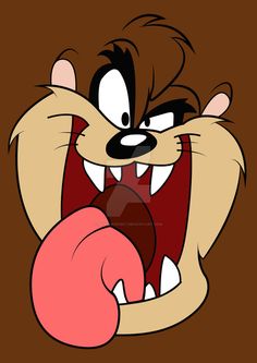 an angry cartoon character with his mouth open and tongue out, holding a boxing glove in one hand